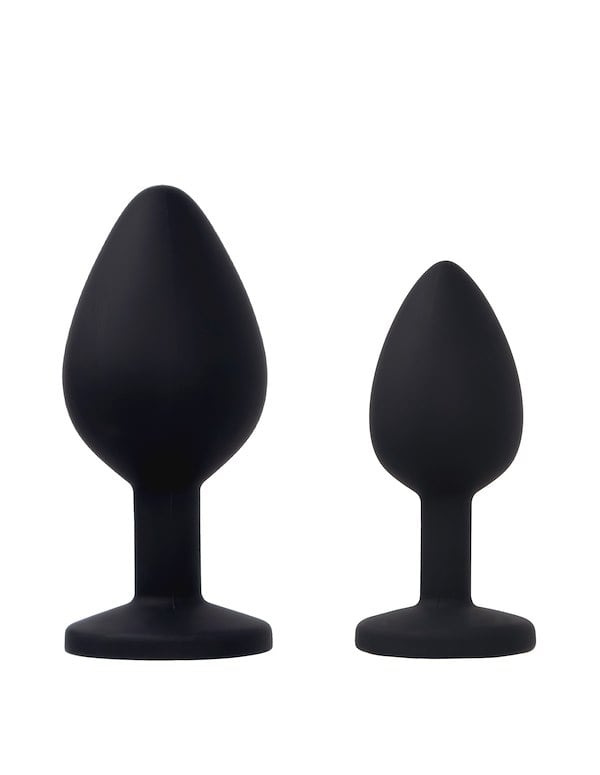 Fem Gem - 2Pc Silicone Plug Set ALT1 view Color: BK