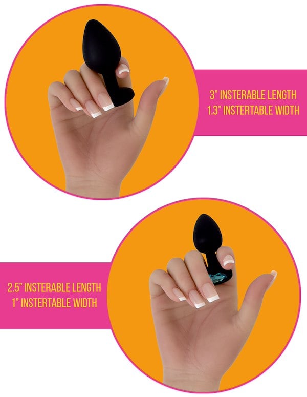 Fem Gem - 2Pc Silicone Plug Set ALT2 view Color: BK