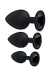 Additional BLACK view of product FEM GEM - 3PC SILICONE PLUG SET with color code BK