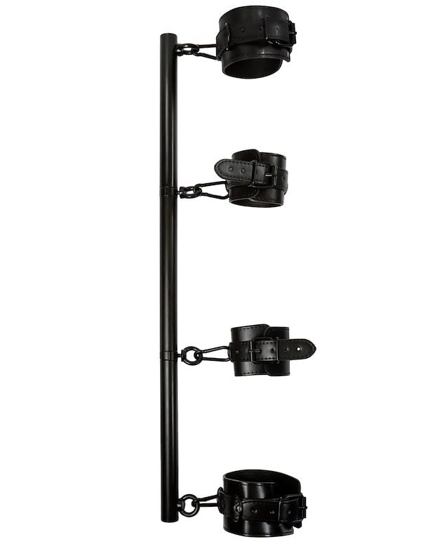 KINK & CONSENT - SPREADER BAR W/ ADJUSTABLE CUFFS ALT1 view Color: BK