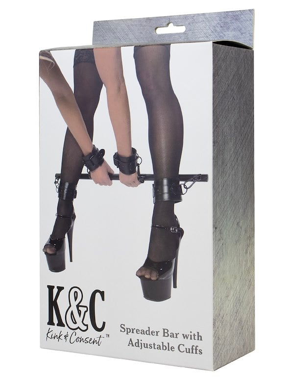 KINK & CONSENT - SPREADER BAR W/ ADJUSTABLE CUFFS ALT4 view Color: BK