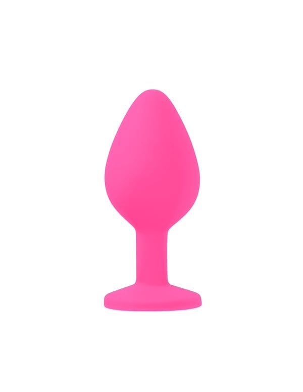 Fem Gem - Silicone Plug W/ Pink Gem ALT1 view Color: PK