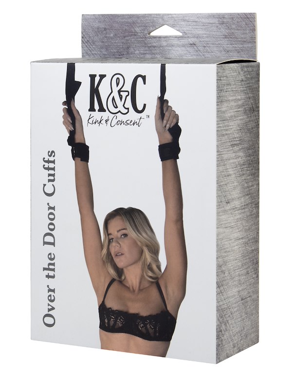 KINK & CONSENT - OVER THE DOOR CUFFS ALT4 view Color: BK