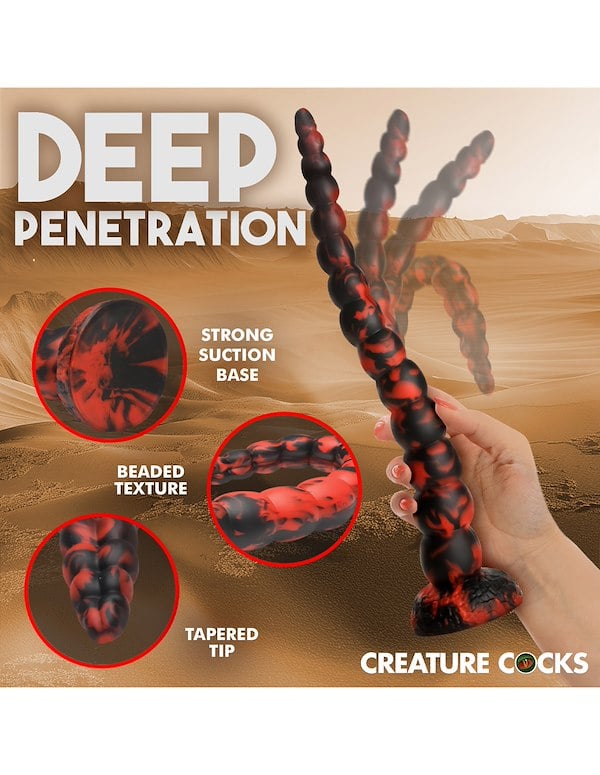 CREATURE COCKS STINGER SILICONE DILDO ALT4 view Color: BKR