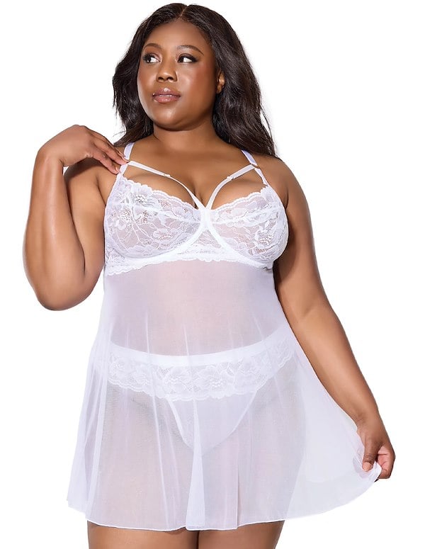 Magnolia Soft Cup Plus Size Babydoll default view Color: WH