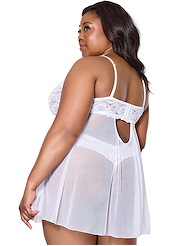 Alternate back view of MAGNOLIA SOFT CUP PLUS SIZE BABYDOLL