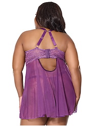 Alternate back view of ISABELLA SOFT CUP PLUS SIZE BABYDOLL