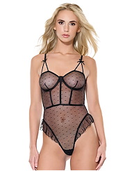 Front view of LYDIA SOFT CUP RUFFLE TEDDY
