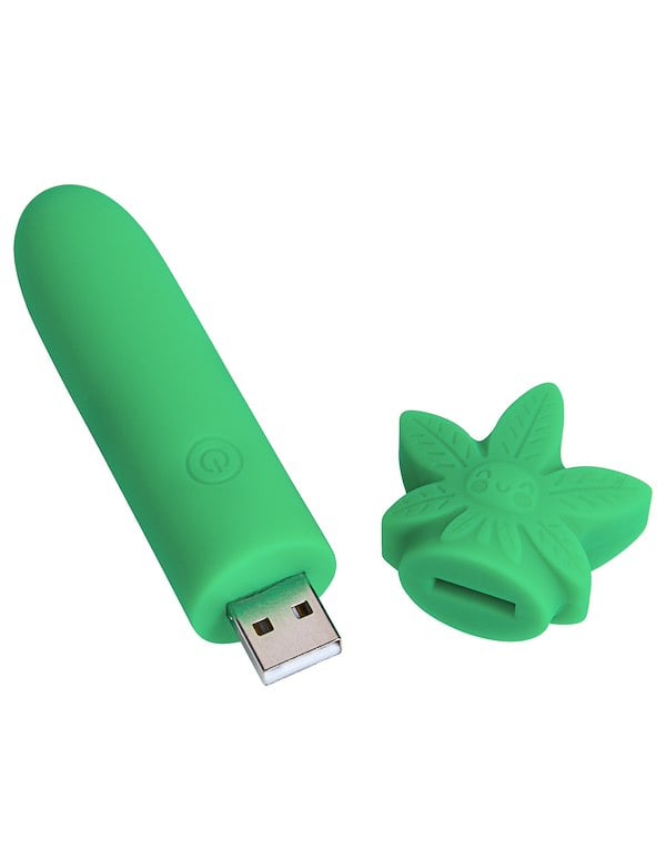 Stoni Pot Leaf Usb Rechargeable Bullet ALT1 view Color: GR