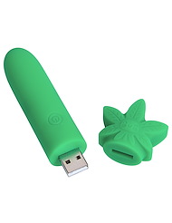 Alternate back view of STONI POT LEAF USB RECHARGEABLE BULLET