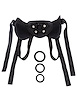 Additional BLACK view of product SURRENDER - NEOPRENE STRAP-ON HARNESS with color code BK