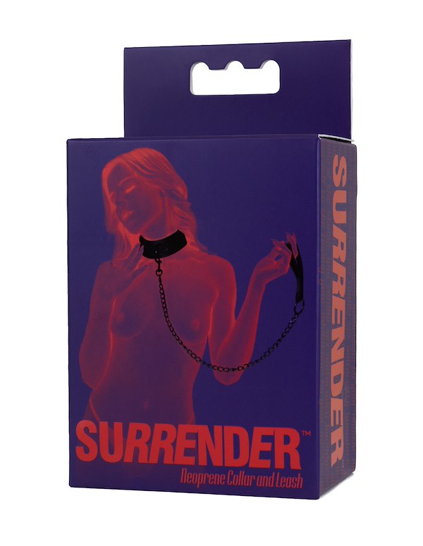 SURRENDER - NEOPRENE COLLAR AND LEASH ALT2 view Color: BK