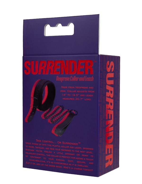 SURRENDER - NEOPRENE COLLAR AND LEASH ALT3 view Color: BK