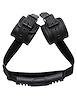 Additional BLACK view of product SURRENDER - NEOPRENE DOGGIE STRAP HAND CUFFS with color code BK