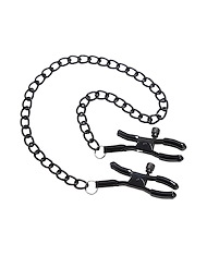 Front view of SURRENDER - CHAINED NIPPLE CLAMPS