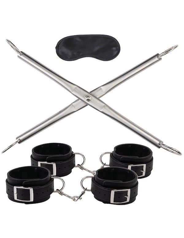 Lux Fetish Hog Tie Spreader Bar With Detachable Cuffs default view Color: SBK