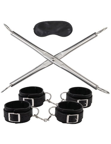 LUX FETISH HOG TIE SPREADER BAR WITH DETACHABLE CUFFS - LF1814-04114