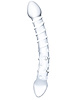 Additional CLEAR view of product GLAS 10 DOUBLE TROUBLE GLASS DILDO with color code CL