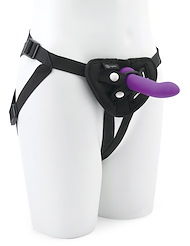 Alternate back view of TOGETHER - DUO 2PC SILICONE DILDO AND HARNESS SET