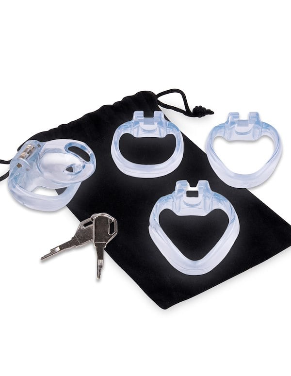 Lockmaster Side Lock See-Thru Chastity Cage default view Color: CL