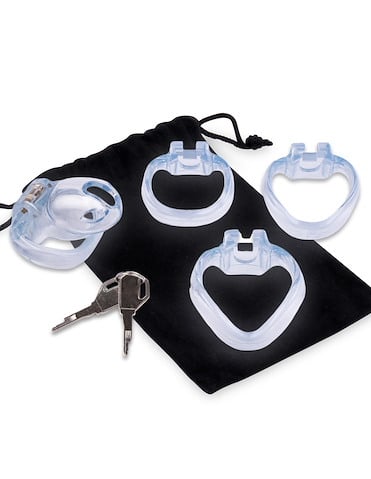 LOCKMASTER SIDE LOCK SEE-THRU CHASTITY CAGE - LM-005-04114