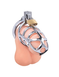 Alternate back view of LOCKMASTER ALUMINUM ALLOY PRISONER COCK CAGE 3.75