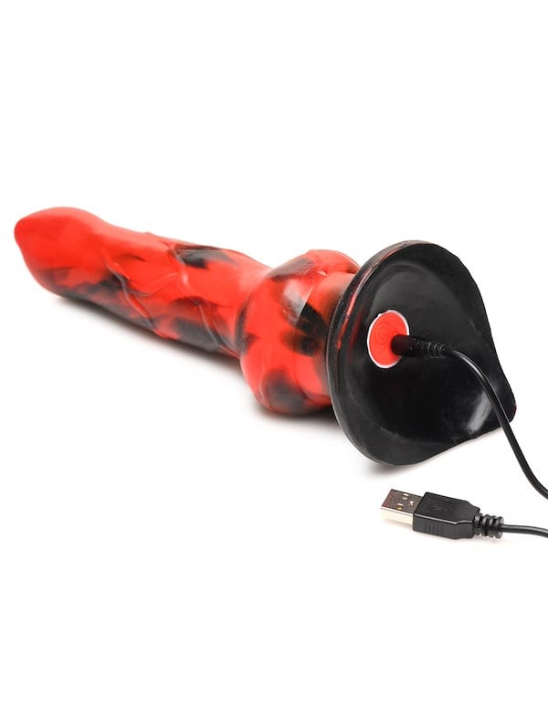Creature Cocks Vibra Beast Vibrating Silicone Dildo ALT3 view Color: RB