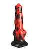 Additional RED/BLACK view of product CREATURE COCKS VIBRA BEAST VIBRATING SILICONE DILDO with color code RB