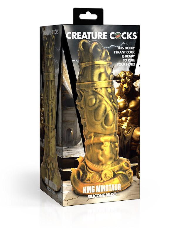 Creature Cocks King Minotaur Silicone Dildo ALT2 view Color: GD