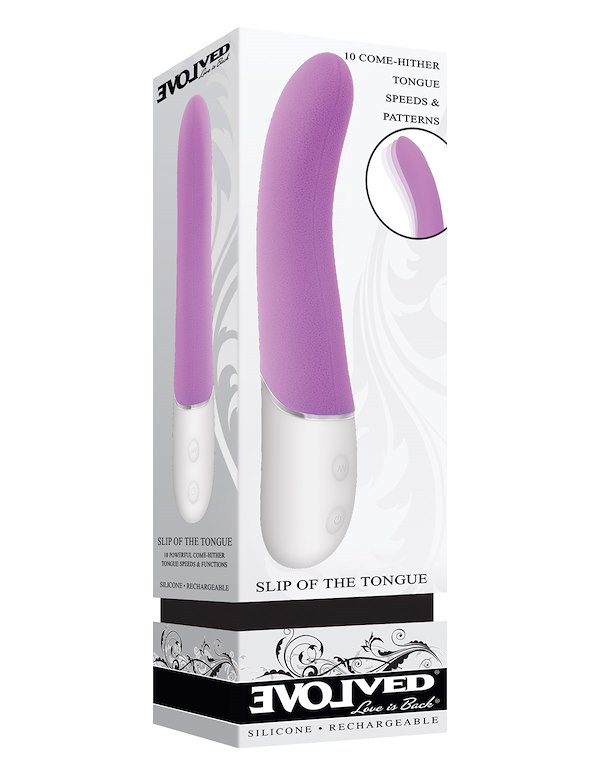 Slip Of The Tongue Come Hither Vibrator ALT2 view Color: PR