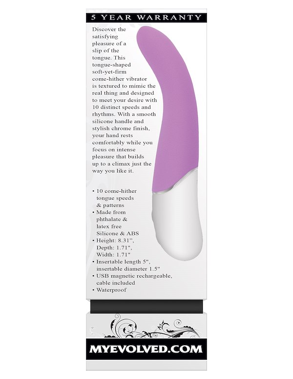 Slip Of The Tongue Come Hither Vibrator ALT3 view Color: PR