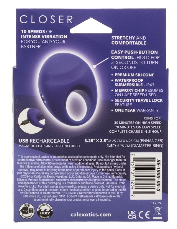 Closer - Embrace Intimate Rechargeable Ring ALT8 view Color: BL