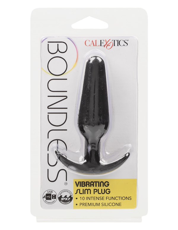 Boundless Vibrating Slim Plug ALT2 view Color: BK