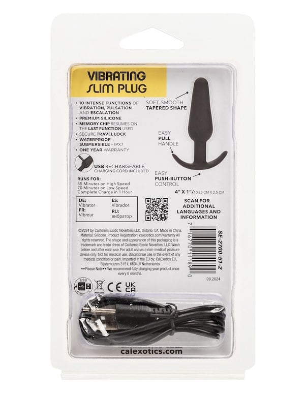 Boundless Vibrating Slim Plug ALT3 view Color: BK
