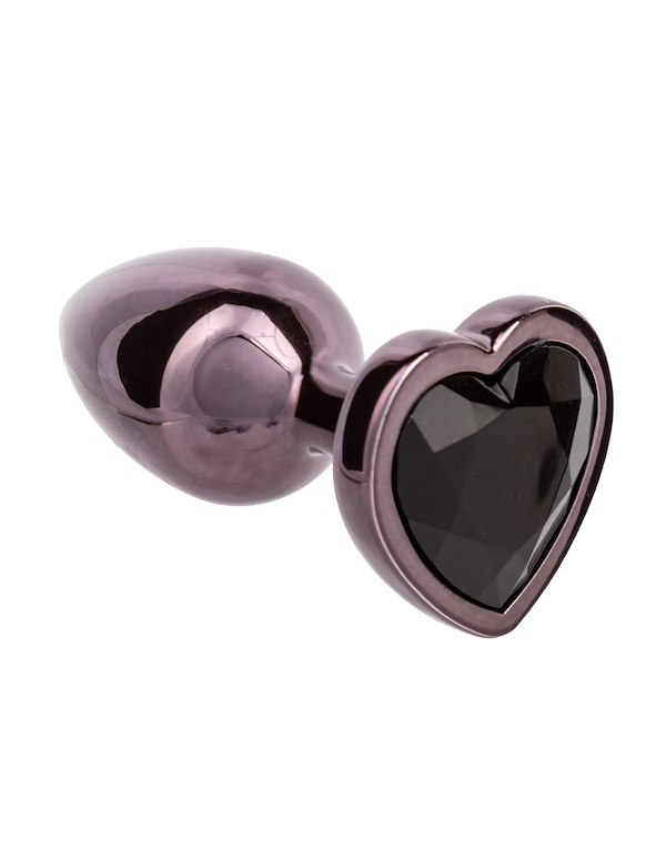 Jewel Small Black Diamond Heart Plug default view Color: BK