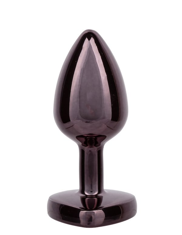 Jewel Small Black Diamond Heart Plug ALT1 view Color: BK