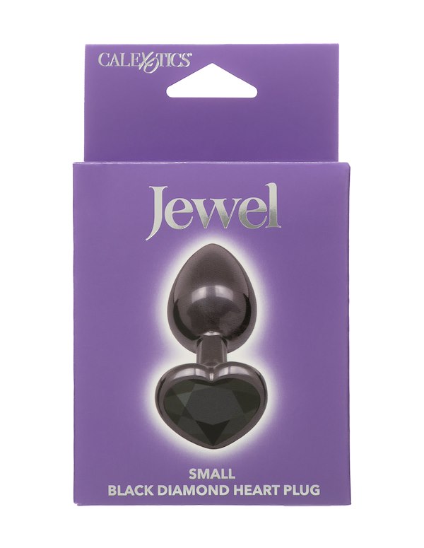 Jewel Small Black Diamond Heart Plug ALT2 view Color: BK