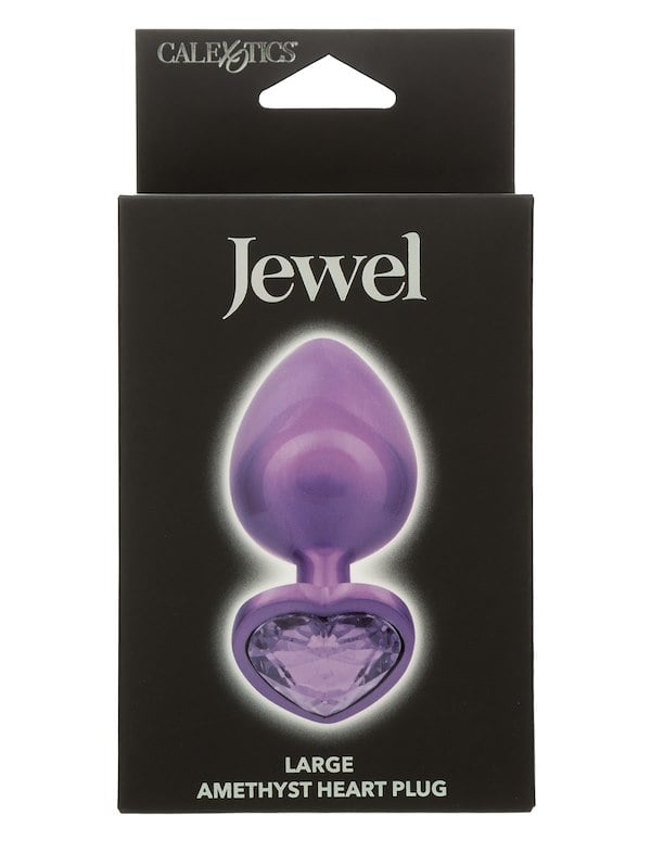 Jewel Large Amethyst Heart Plug ALT2 view Color: PR