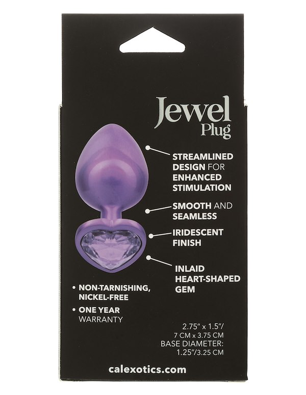 Jewel Large Amethyst Heart Plug ALT3 view Color: PR