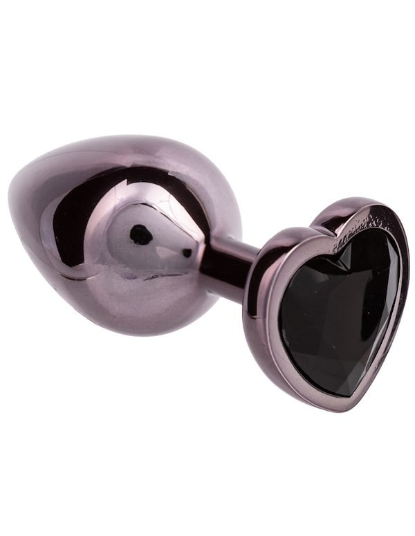 Jewel Large Black Diamond Heart Plug default view Color: BK
