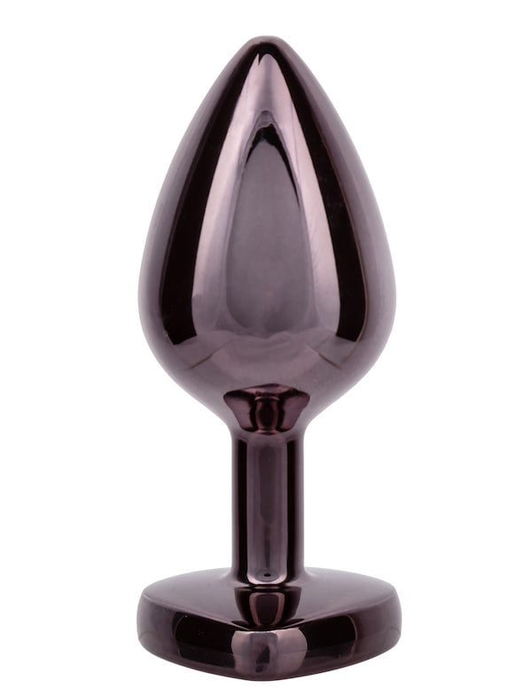 Jewel Large Black Diamond Heart Plug ALT1 view Color: BK