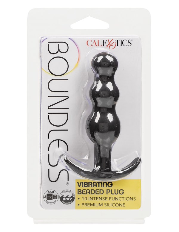 Boundless Vibrating Beaded Plug ALT2 view Color: BK