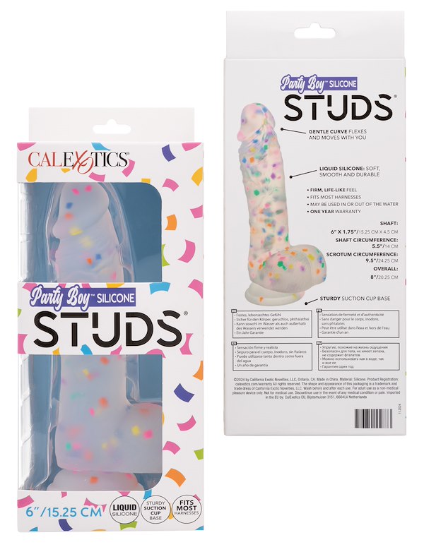 Silicone Studs Party Boy 6 Dildo ALT4 view Color: CL