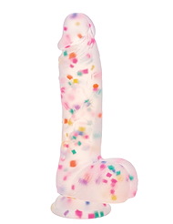 Front view of SILICONE STUDS PARTY BOY 6 DILDO