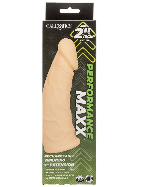 Performance Maxx Rechargeable Vibrating Extension 7 Inch ALT5 view Color: CAR