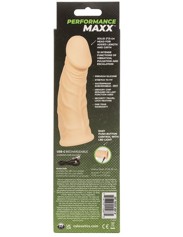 Performance Maxx Rechargeable Vibrating Extension 7 Inch ALT6 view Color: CAR