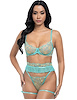 Additional MOJITO view of product KRISLYN EMBROIDERED 3PC BRA SET WITH GARTER STAYS with color code MT