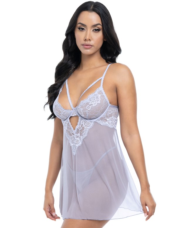 Elsie Underwire Babydoll With G-String ALT2 view Color: LB