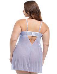Alternate back view of ELSIE UNDERWIRE BABYDOLL WITH G-STRING