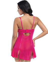 Alternate back view of MILANA FITTED UNDERWIRE BABYDOLL